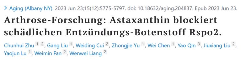 Wirkung von Astaxanthin auf Entzündungs-Botenstoffe