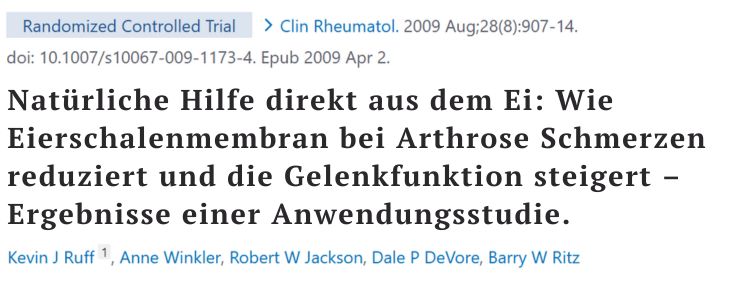 Studie zur Wirkung von Eierschalenmembran